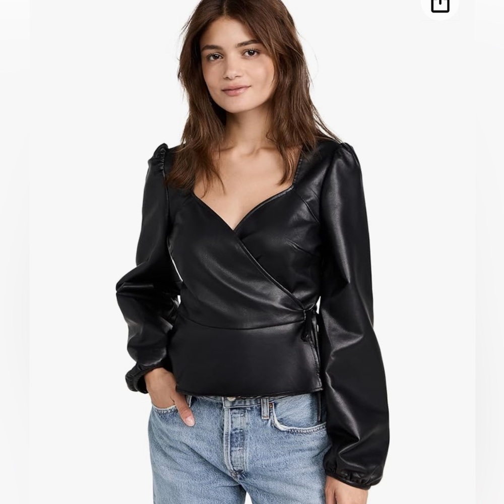 WORN ONCE Wayf Leather cross tie top